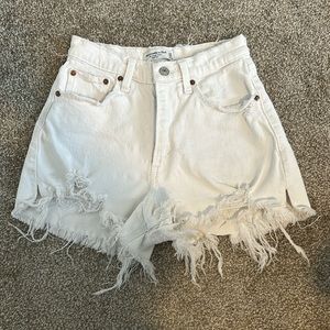 Abercrombie White Destroyed Shorts